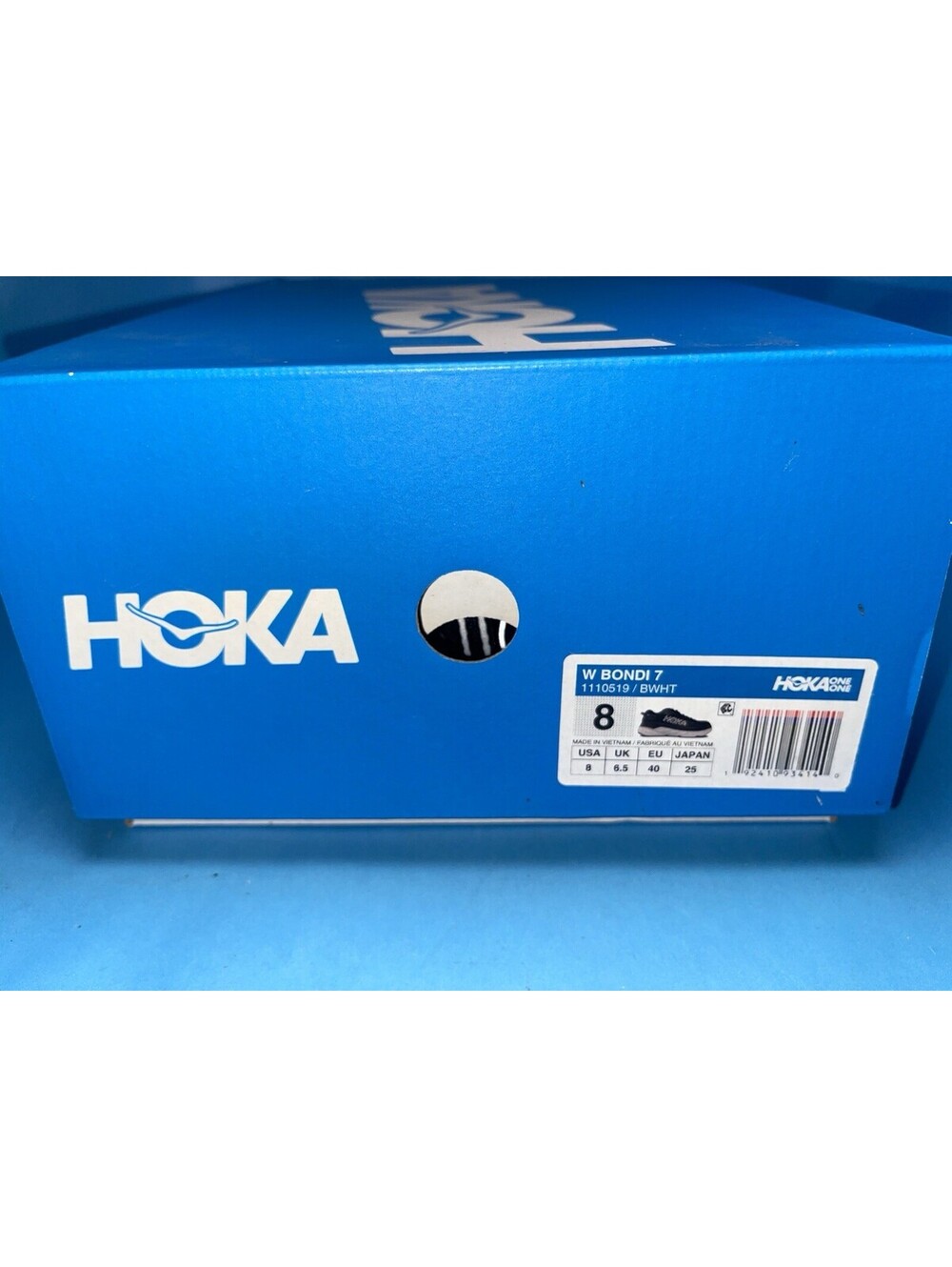 HOKA Bondi 7 Women’s Running Shoes Black White Size 8 BWHT 1110519 - Picture 6 of 7